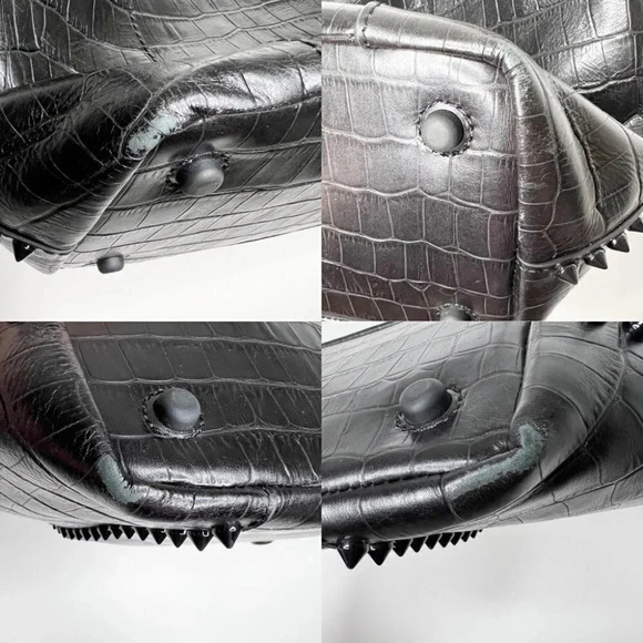 Cole Haan Rodarte Black Croc-Embossed Satchel purse - Picture 12 of 15